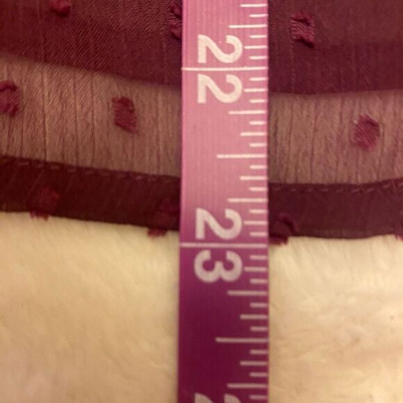 Japna Plum Swiss Dot Sheer Blouse Size Small‎ - Picture 11 of 11